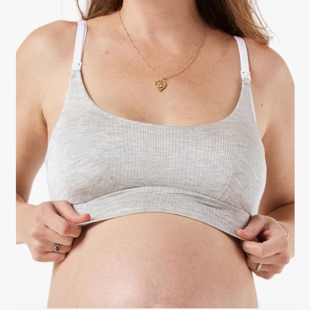 NWT Bodily Everything Nursing Bra Gray Sz Large